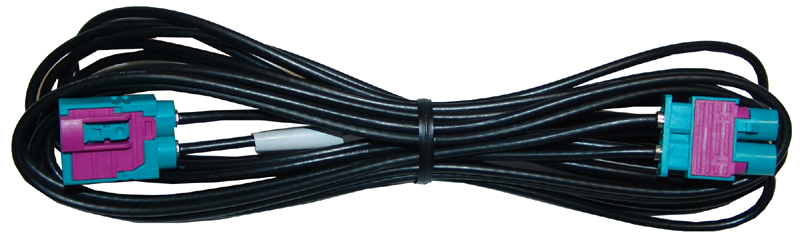 Kabel Doppel Fakra wasserblau, Stecker auf Buchse, 250cm