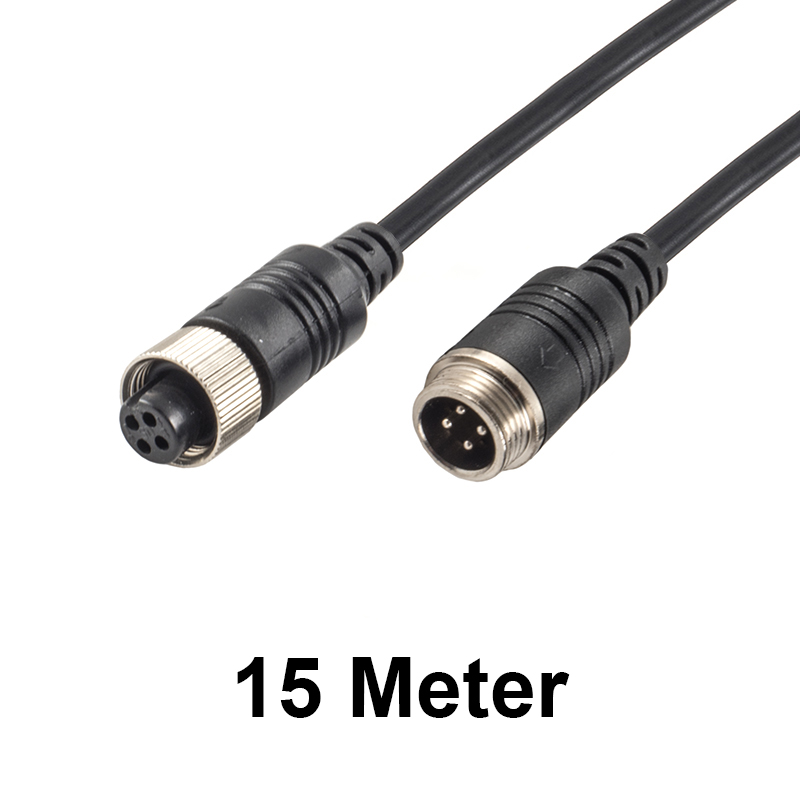 RFK-Verlängerungskabel 4-Pin Aviation, Metallschraub 2x, 15m