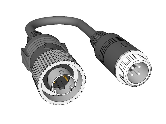 Adapter 4-Pin Mini DIN Stecker M CV - 4-Pin Aviation Stecker