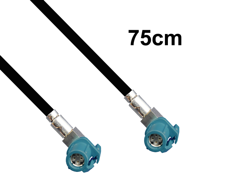 HSD wasserblau runtergew. Buchse - runtergew. Buchse, 0.75m.