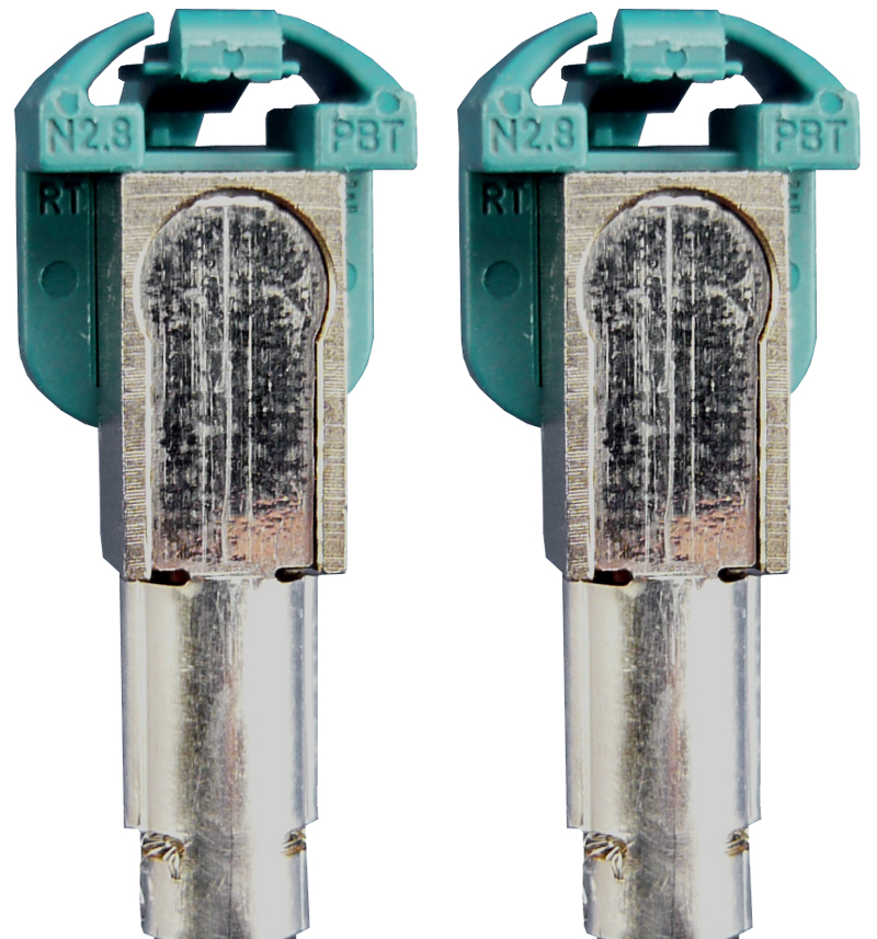 HSD wasserblau runtergew. Buchse - runtergew. Buchse, 0.75m.