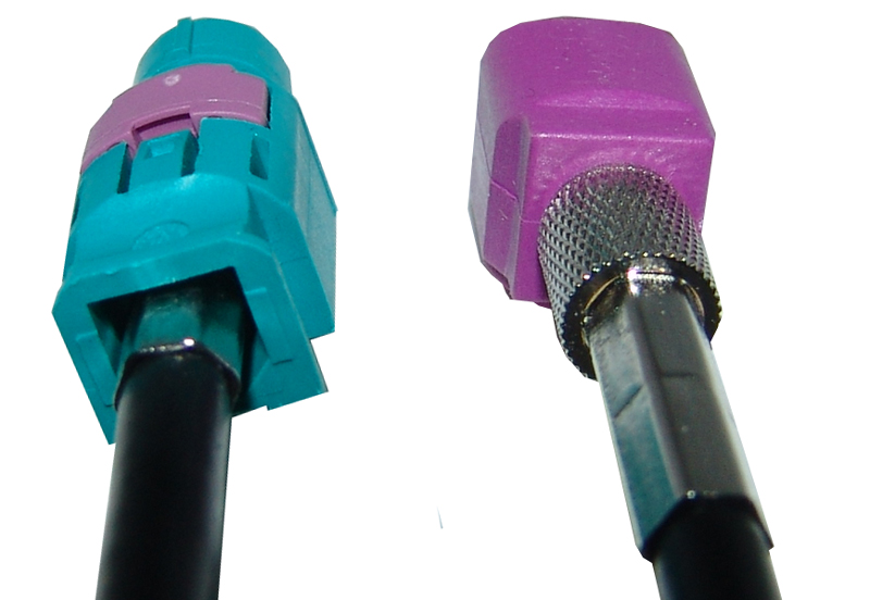 HSD wasserblau, Stecker - gerade Buchse, 26cm