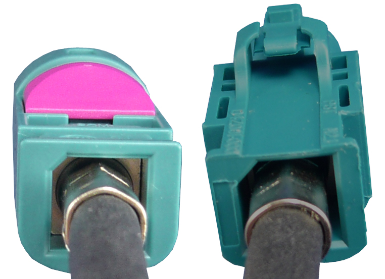 HSD wasserblau, Stecker - gerade Buchse, 1m