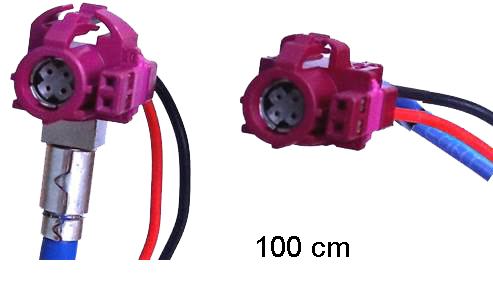 HSD+2 claret violet -gerade Buchse - runtergew. Buchse,100cm