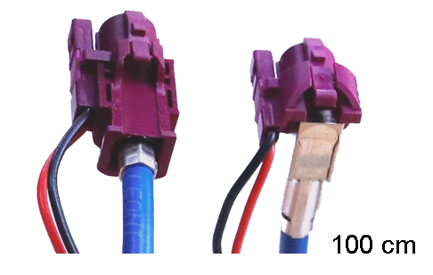 HSD+2 claret violet -gerade Buchse - runtergew. Buchse,100cm