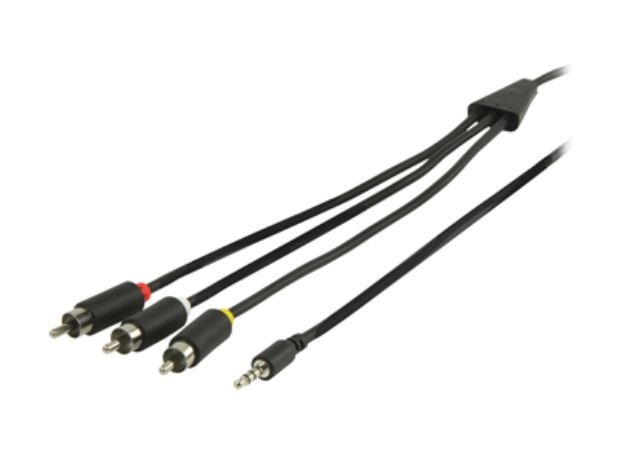 **Adapterkabel Klinkenstecker 3.5mm auf 3x Cinch-Stecker, 2m