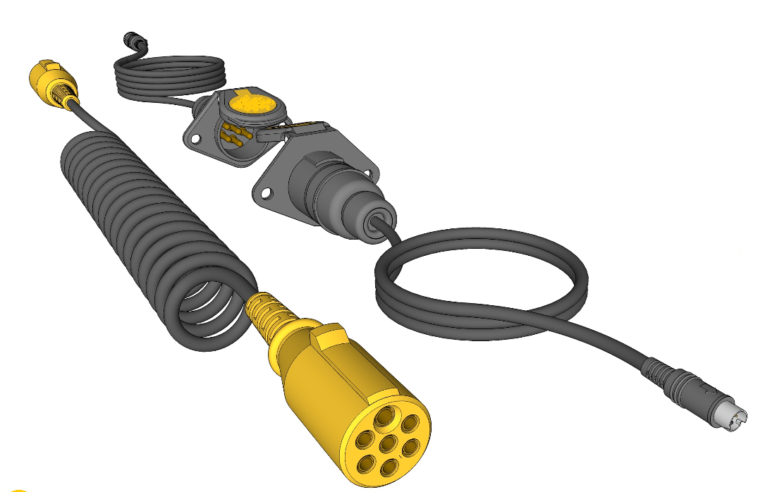 Spiralkabel-Set für Anhänger, LKW-Version 4-Pin, 10+20m