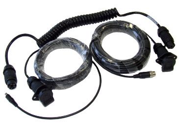 Spiralkabel-Set für Anhänger, PKW-Version 4-Pin, 8+15m