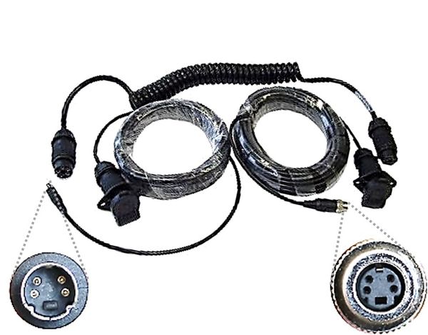 Spiralkabel-Set für Anhänger, PKW-Version 4-Pin, 8+15m