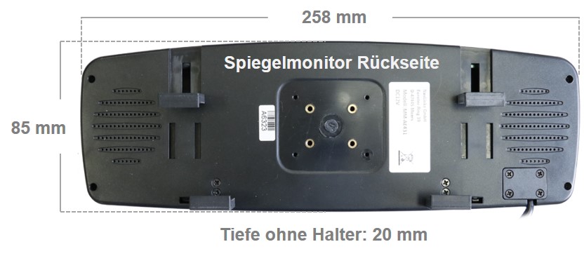 Spiegelmonitor 4.3 Zoll, 16:9, Clip-On