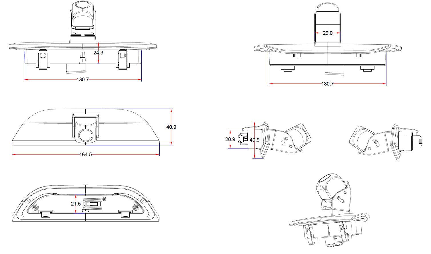 Bremslichtkamera AHD/CVBS passend Ford Transit Courier 2023-