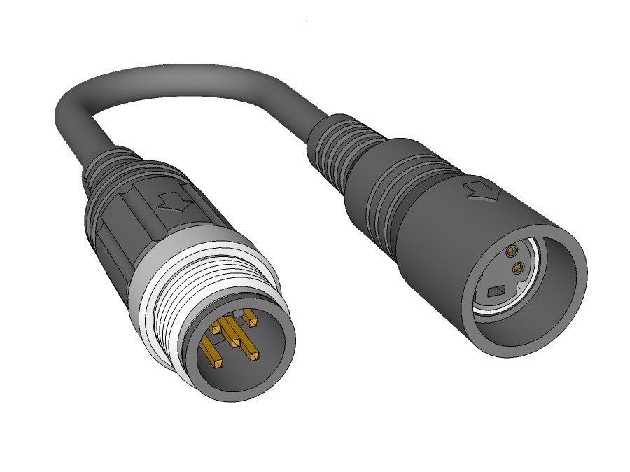 Adapter 5-Pin M12 Stecker - 4-Pin Mini DIN Buchse