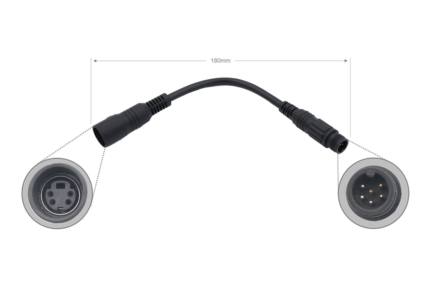 Adapter 4-Pin Mini DIN Buchse CV - 6-Pin Minax Stecker