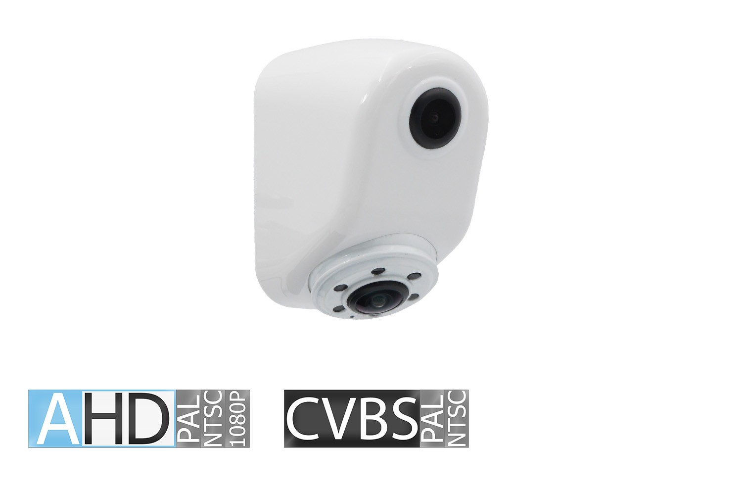 RFK AHD 1080p/CVBS, PAL/NTSC, 110°+185°, Dual-Aufbau,IR,Weiß