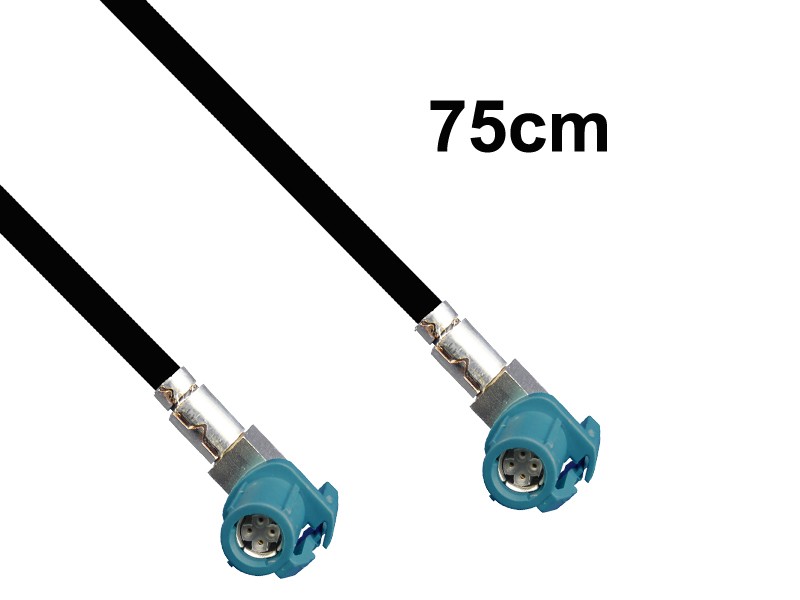 HSD wasserblau runtergew. Buchse - runtergew. Buchse, 0.75m.