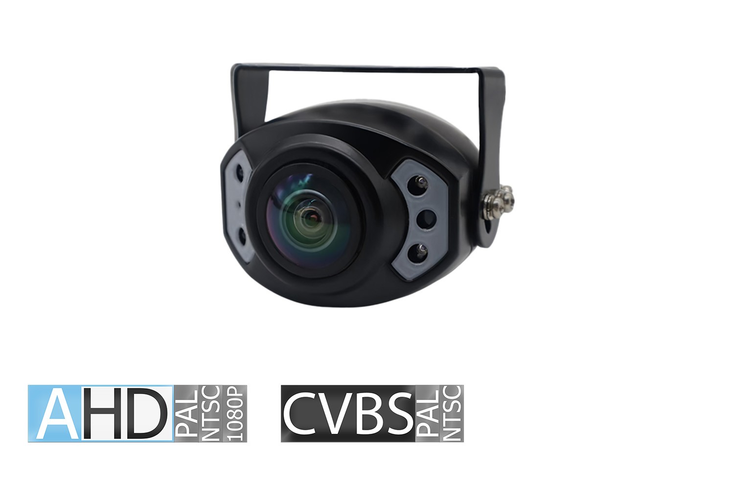 RFK AHD1080p/CVBS/PAL/NTSC, 185°, Mini-Aufbau, IR, Schwarz