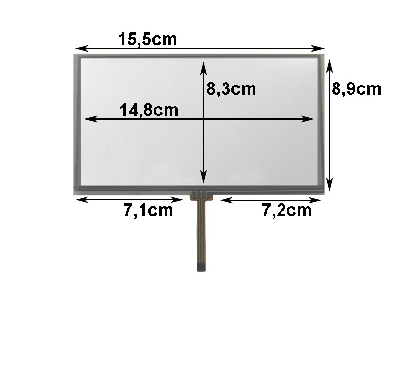 **Touch-Screen Panel 6.5 Zoll, 16:9, Film, 89x155mm
