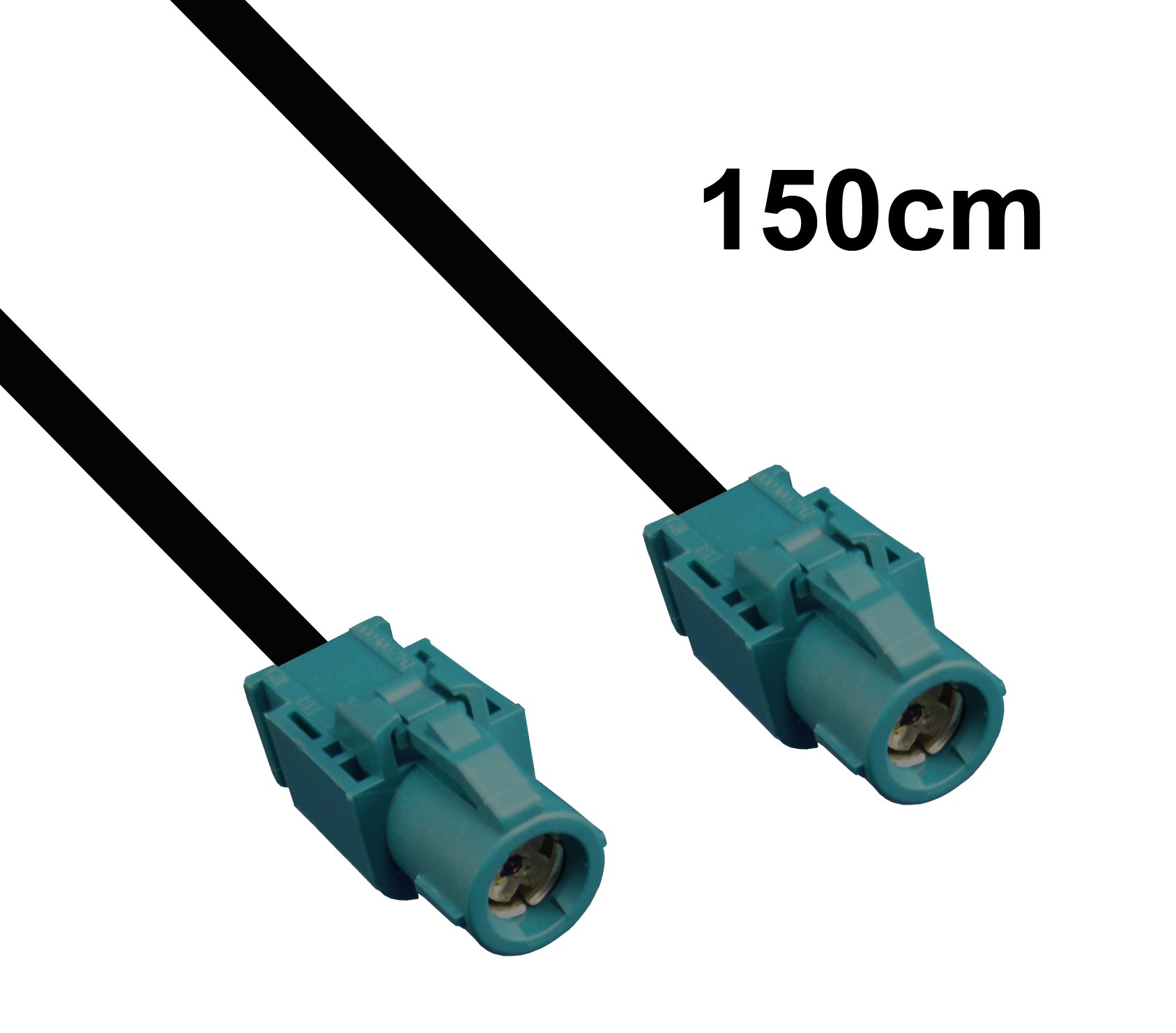 HSD wasserblau, gerade Buchse - gerade Buchse, 1.5m