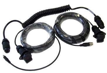 Spiralkabel-Set für Anhänger, PKW-Version 4-Pin, 8+15m