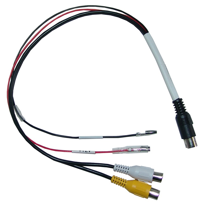 Adapter 2 Cinch Buchsen+Strom auf 4-Pin Mini DIN Stecker CV